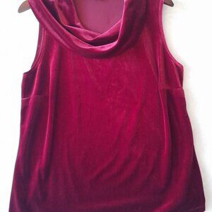 Notations Womens Luxurious Ruby Velvet Holiday Party Event Draped Size 1X Top